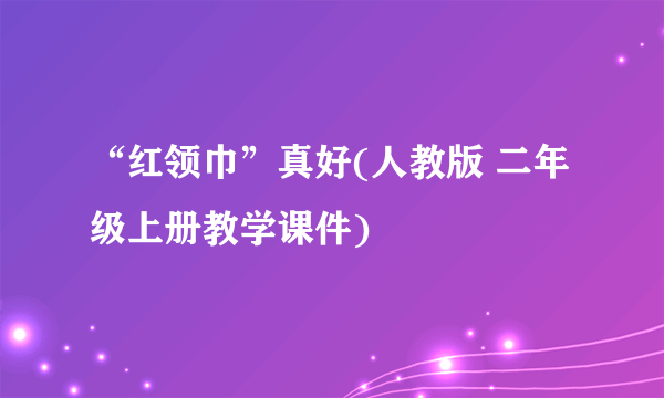 “红领巾”真好(人教版 二年级上册教学课件)