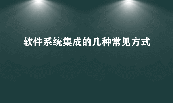 软件系统集成的几种常见方式