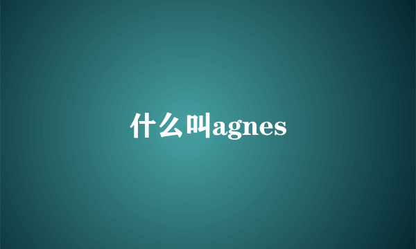 什么叫agnes