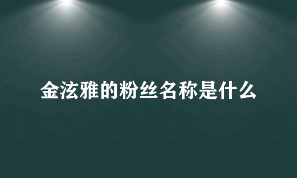 金泫雅的粉丝名称是什么