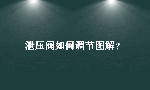 泄压阀如何调节图解？