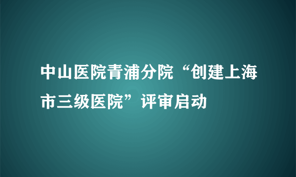 中山医院青浦分院“创建上海市三级医院”评审启动