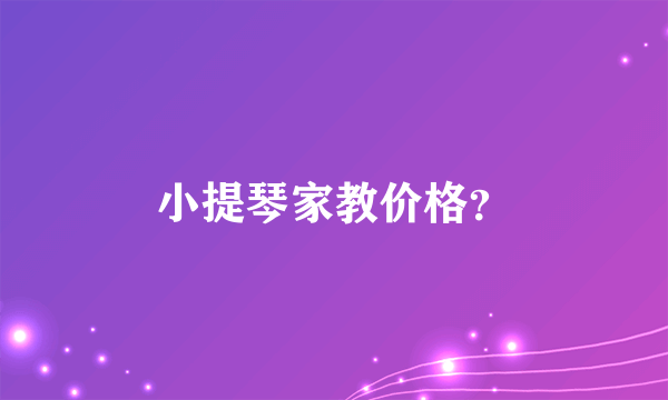 小提琴家教价格？