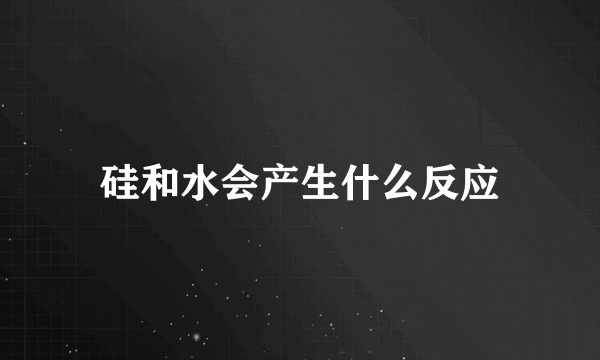 硅和水会产生什么反应