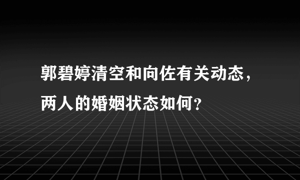 郭碧婷清空和向佐有关动态，两人的婚姻状态如何？