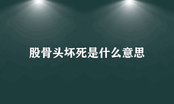 股骨头坏死是什么意思