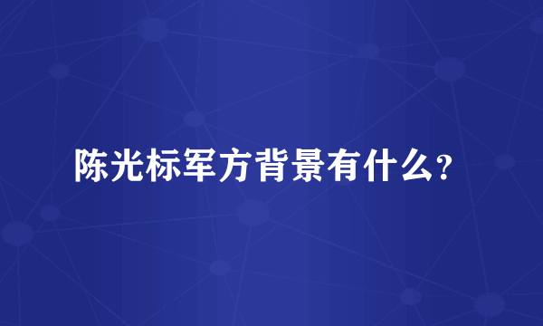 陈光标军方背景有什么？