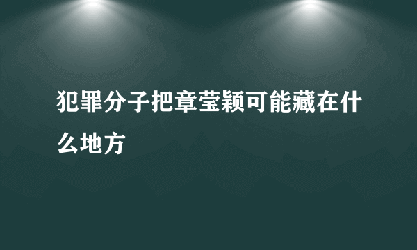 犯罪分子把章莹颖可能藏在什么地方