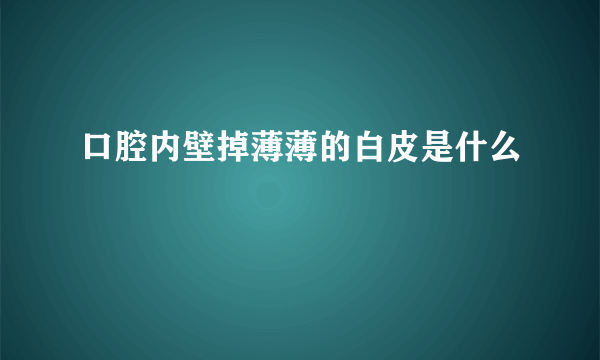 口腔内壁掉薄薄的白皮是什么