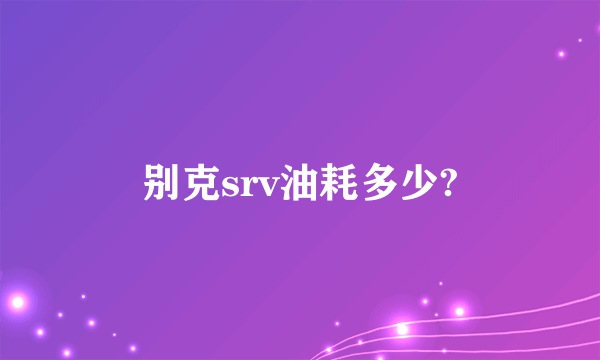 别克srv油耗多少?