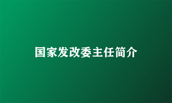 国家发改委主任简介