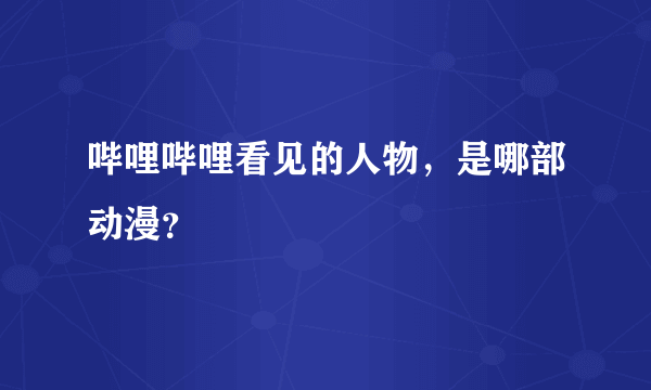 哔哩哔哩看见的人物，是哪部动漫？