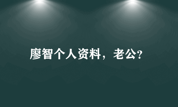 廖智个人资料，老公？