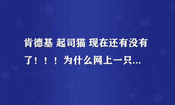 肯德基 起司猫 现在还有没有了！！！为什么网上一只就卖到50多！