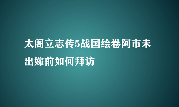 太阁立志传5战国绘卷阿市未出嫁前如何拜访