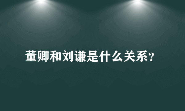 董卿和刘谦是什么关系？