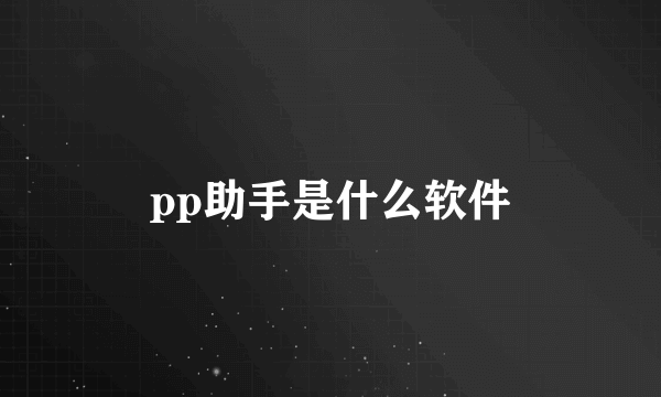 pp助手是什么软件