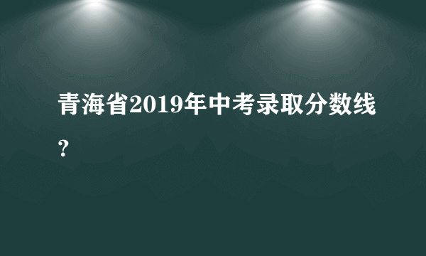 青海省2019年中考录取分数线？