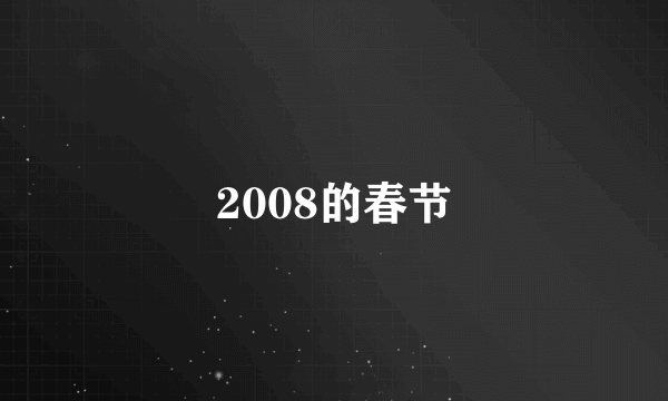 2008的春节