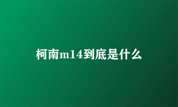 柯南m14到底是什么