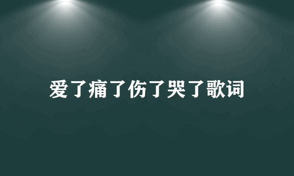 爱了痛了伤了哭了歌词