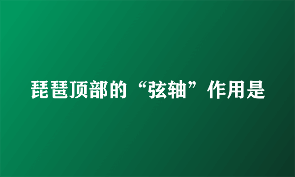 琵琶顶部的“弦轴”作用是