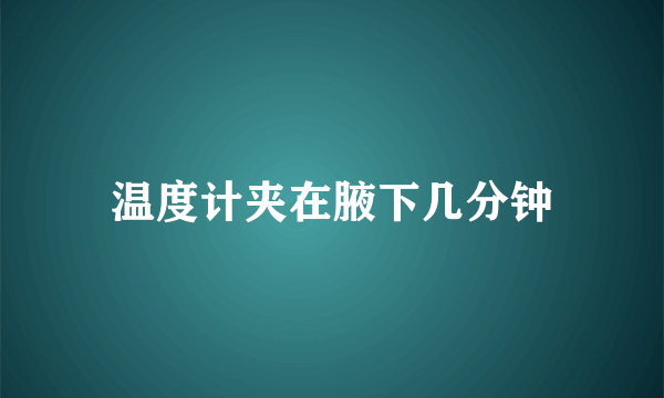 温度计夹在腋下几分钟