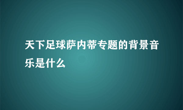 天下足球萨内蒂专题的背景音乐是什么