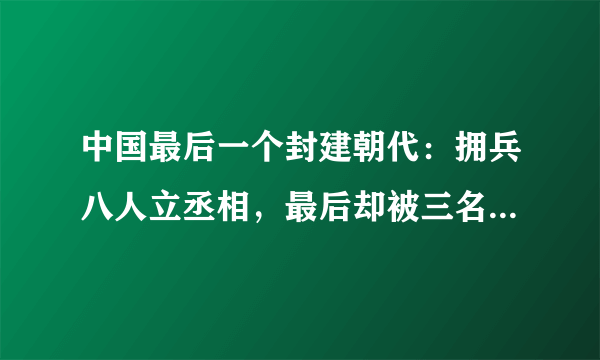 中国最后一个封建朝代：拥兵八人立丞相，最后却被三名干警剿灭