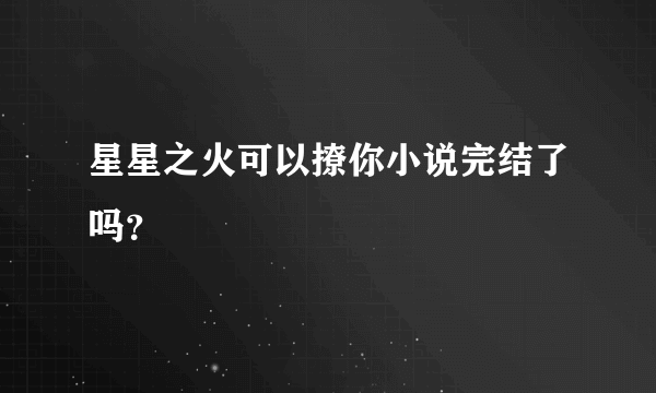 星星之火可以撩你小说完结了吗？