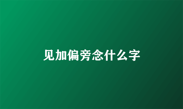 见加偏旁念什么字