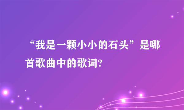 “我是一颗小小的石头”是哪首歌曲中的歌词?