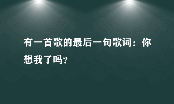 有一首歌的最后一句歌词：你想我了吗？