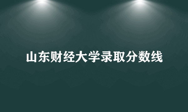 山东财经大学录取分数线