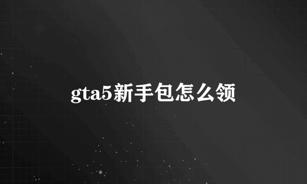 gta5新手包怎么领