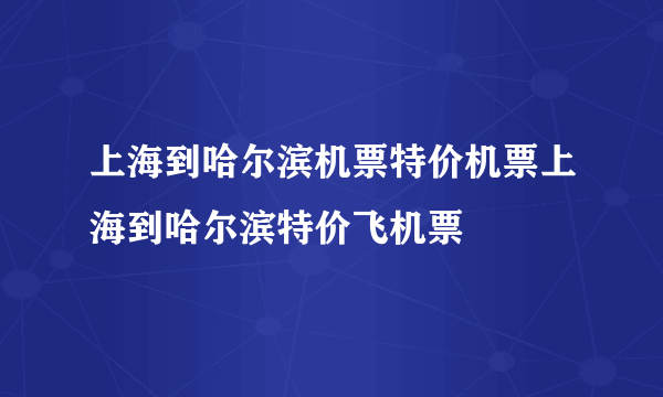 上海到哈尔滨机票特价机票上海到哈尔滨特价飞机票