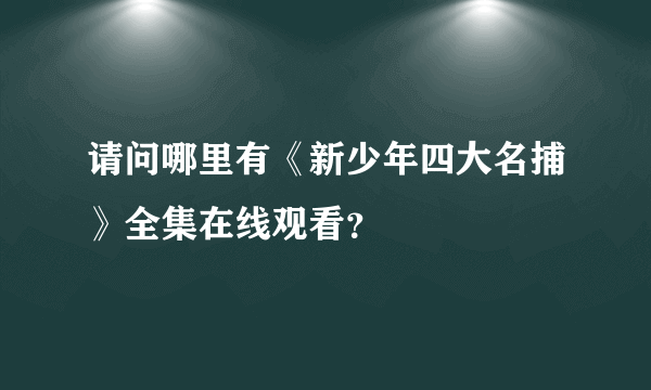 请问哪里有《新少年四大名捕》全集在线观看？