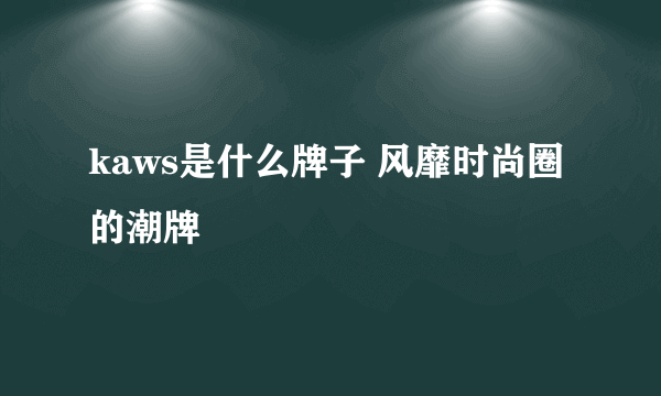 kaws是什么牌子 风靡时尚圈的潮牌