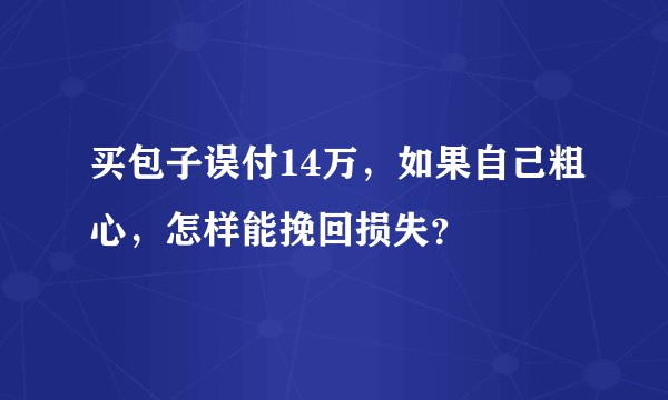 买包子误付14万，如果自己粗心，怎样能挽回损失？