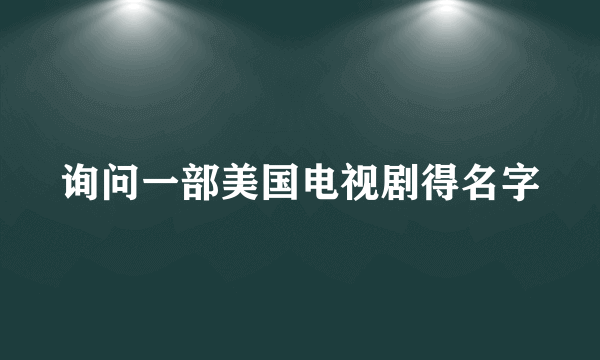 询问一部美国电视剧得名字