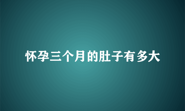 怀孕三个月的肚子有多大