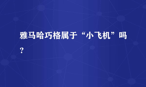 雅马哈巧格属于“小飞机”吗？