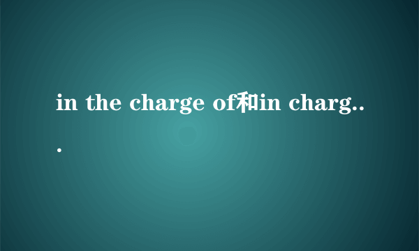 in the charge of和in charge of有什么区别