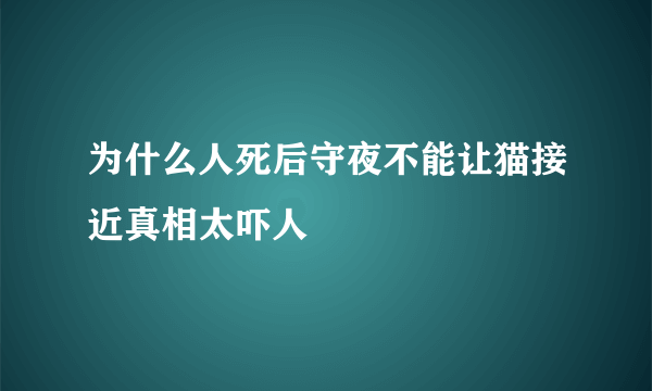 为什么人死后守夜不能让猫接近真相太吓人