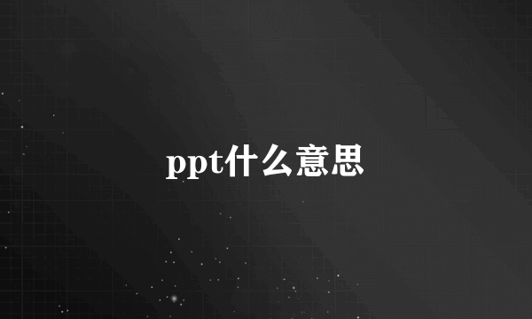 ppt什么意思