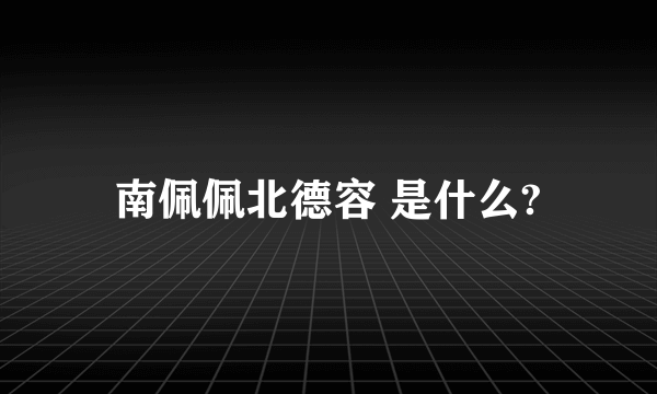 南佩佩北德容 是什么?