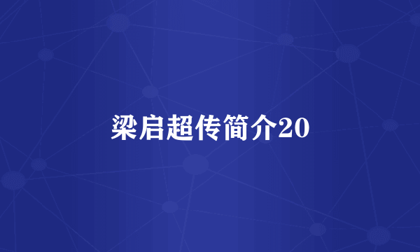 梁启超传简介20