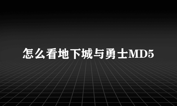 怎么看地下城与勇士MD5