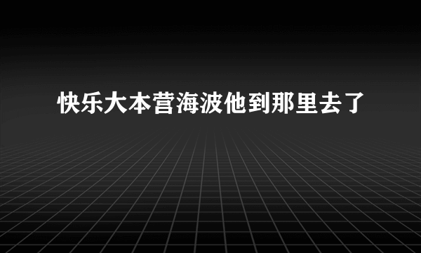 快乐大本营海波他到那里去了