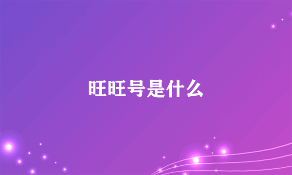 旺旺号是什么